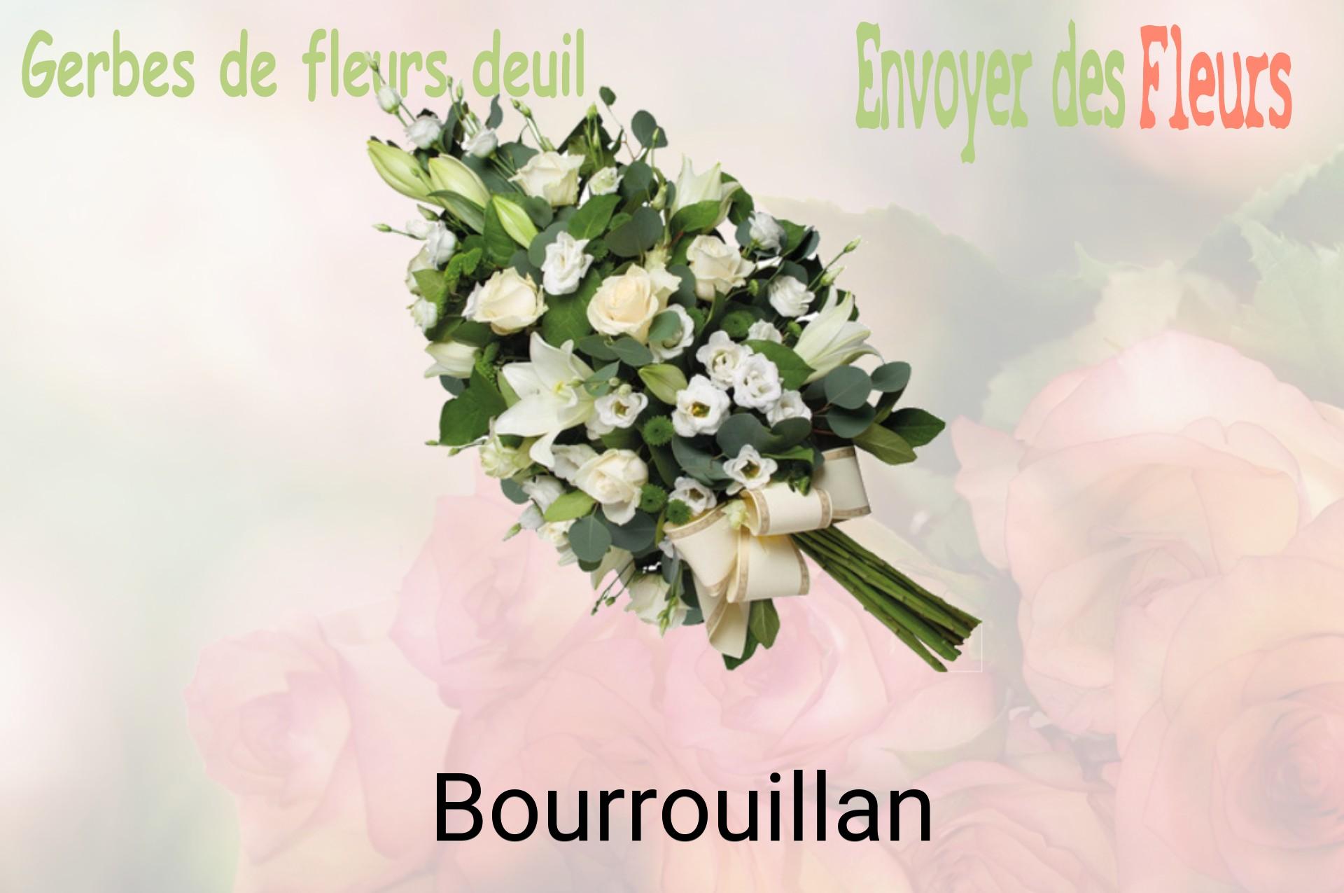 Gerbe de fleurs de deuil livrée à Bourrouillan